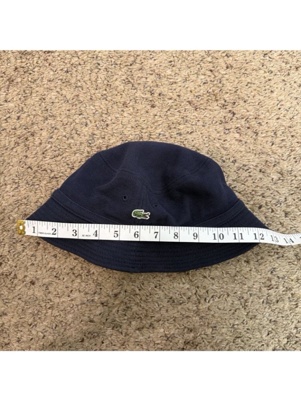 Lacoste Pique Bucket Hat Logo Cotton Navy Blue Y2K 90's Vintage-Style Womens M - Picture 11 of 12